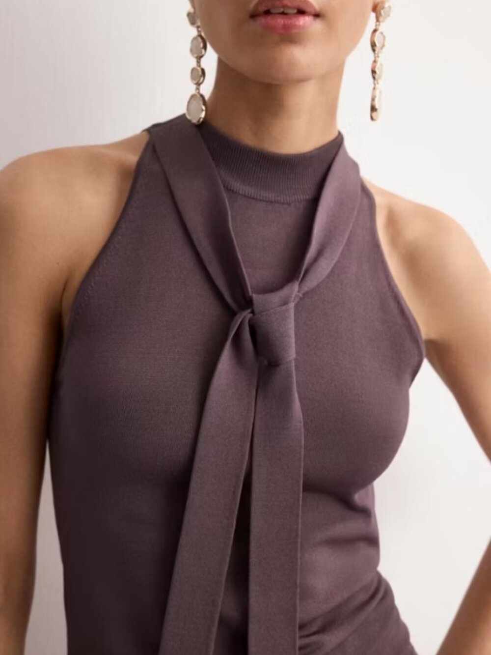 MANGO Halter-neck knitted top - XS